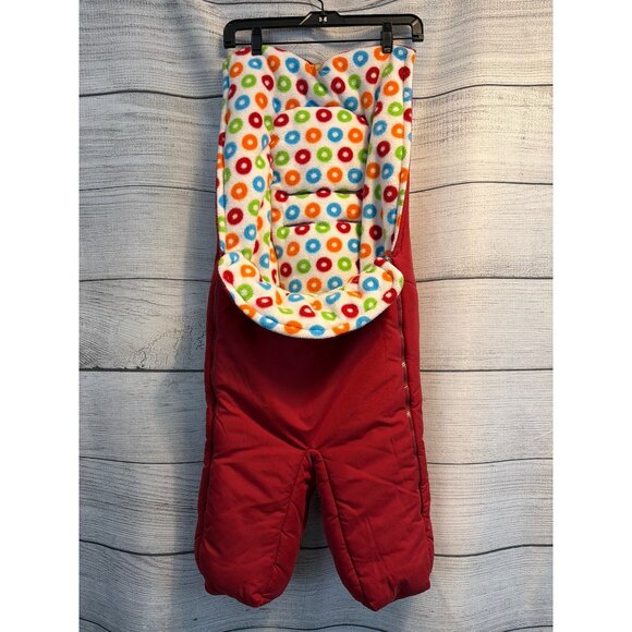 Stokke Explory Red Footmuff With Colorful Polka Dot Fleece Lining - Picture 1 of 4